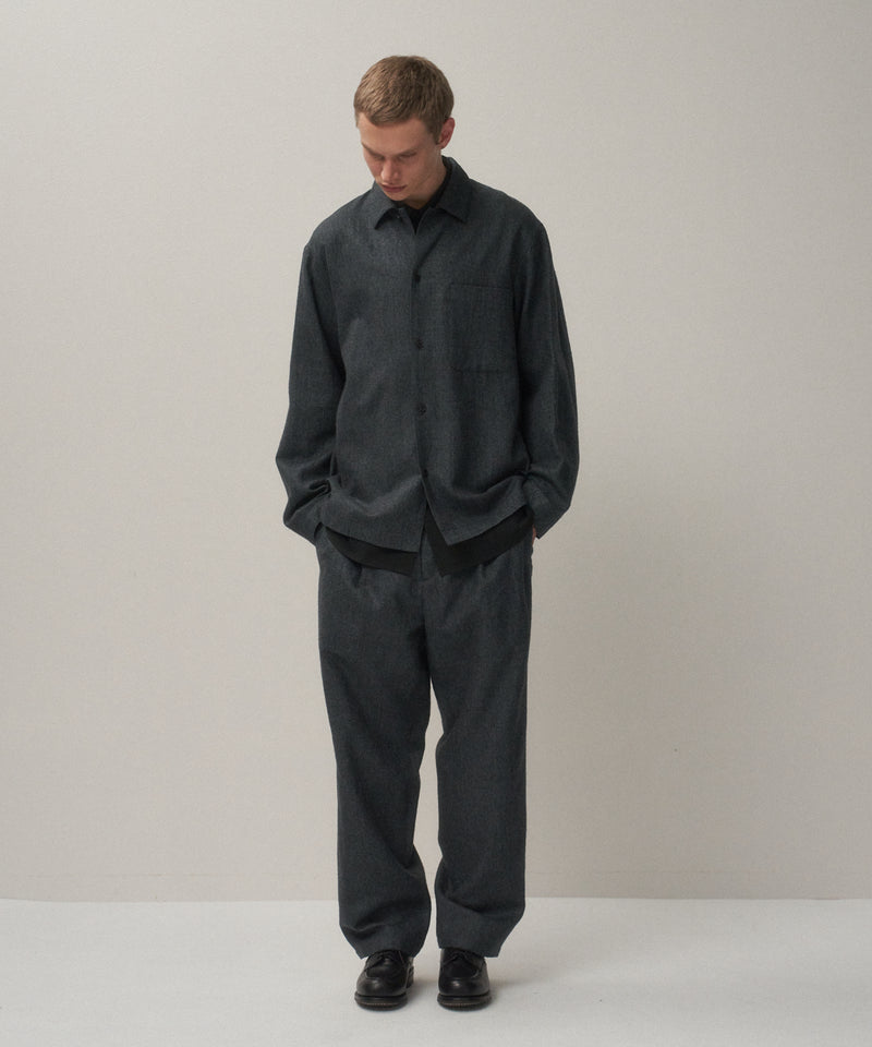 LINEN WOOL TWILL | LOOSE FIT PANTS
