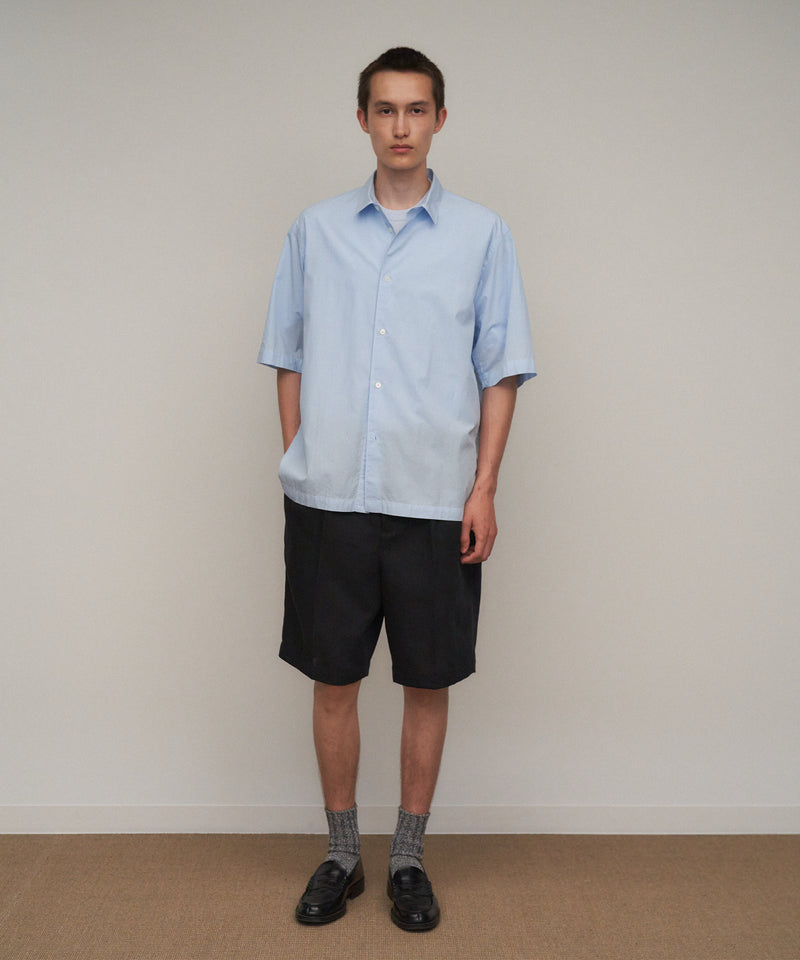 SHRINK COTTON LAWN | OVERSIZED HALF SLEEVE SHIRT – ATON | エイトン