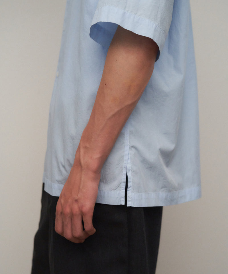 SHRINK COTTON LAWN | OVERSIZED HALF SLEEVE SHIRT – ATON | エイトン