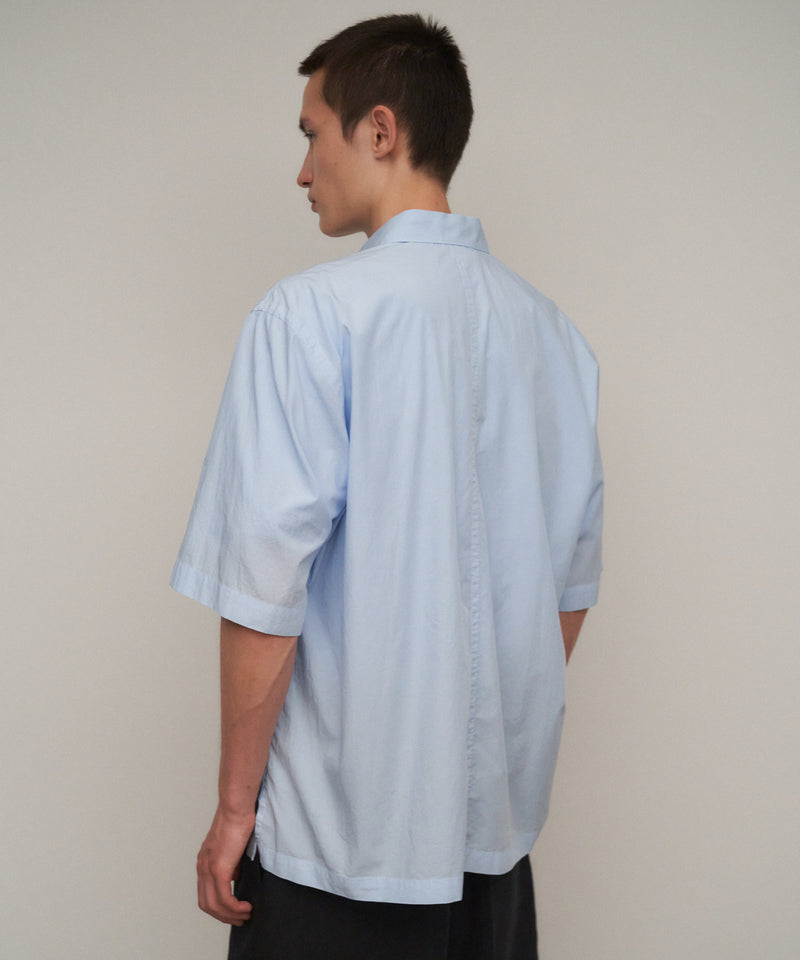 SHRINK COTTON LAWN | OVERSIZED HALF SLEEVE SHIRT – ATON | エイトン