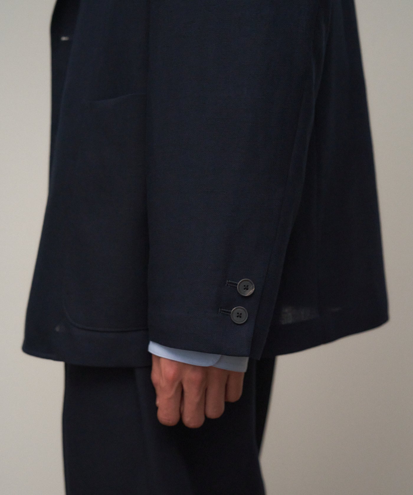 TWIST WOOL LINEN | SEMI DOUBLE JACKET – ATON | エイトン