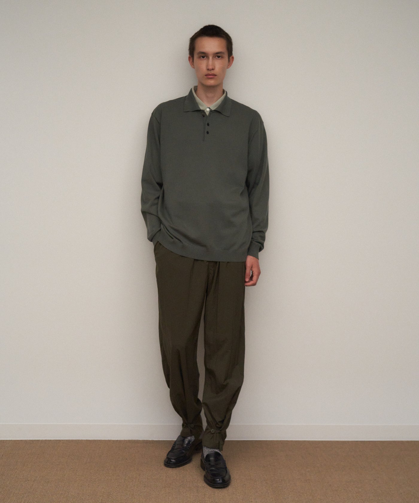 FINE COMPACT COTTON | POLO SWEATER – ATON | エイトン
