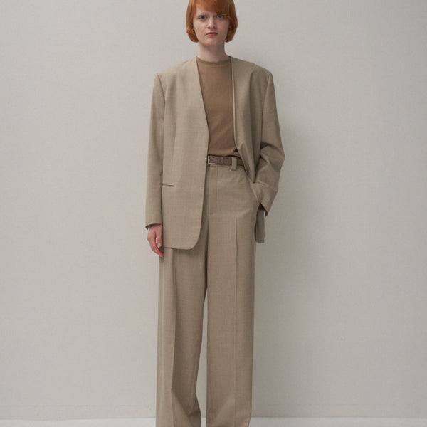 WOOL SILK TWILL | TUCKLESS WIDE PANTS – ATON | エイトン