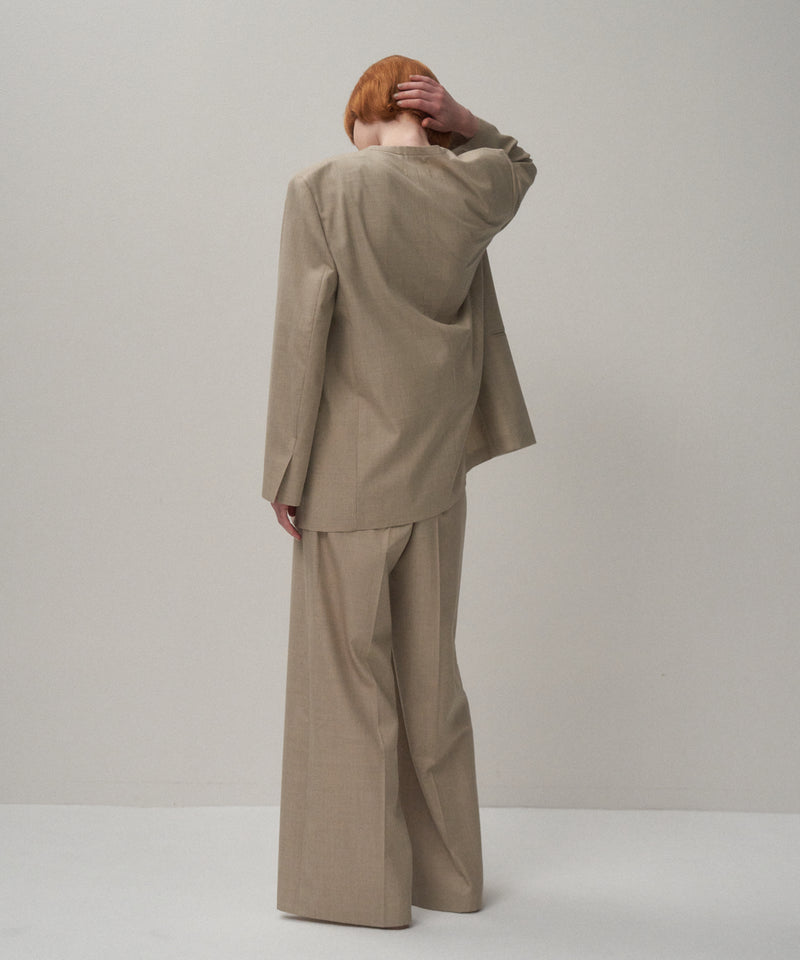 WOOL SILK TWILL | COLLARLESS JACKET – ATON | エイトン