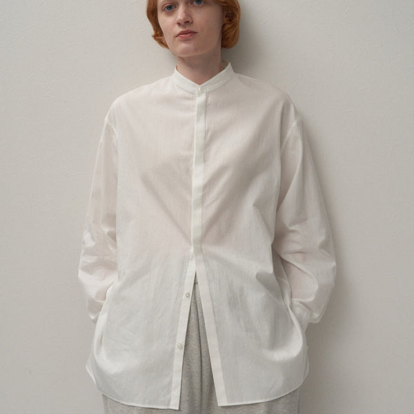 COTTON SILK | STAND COLLAR SHIRT – ATON | エイトン