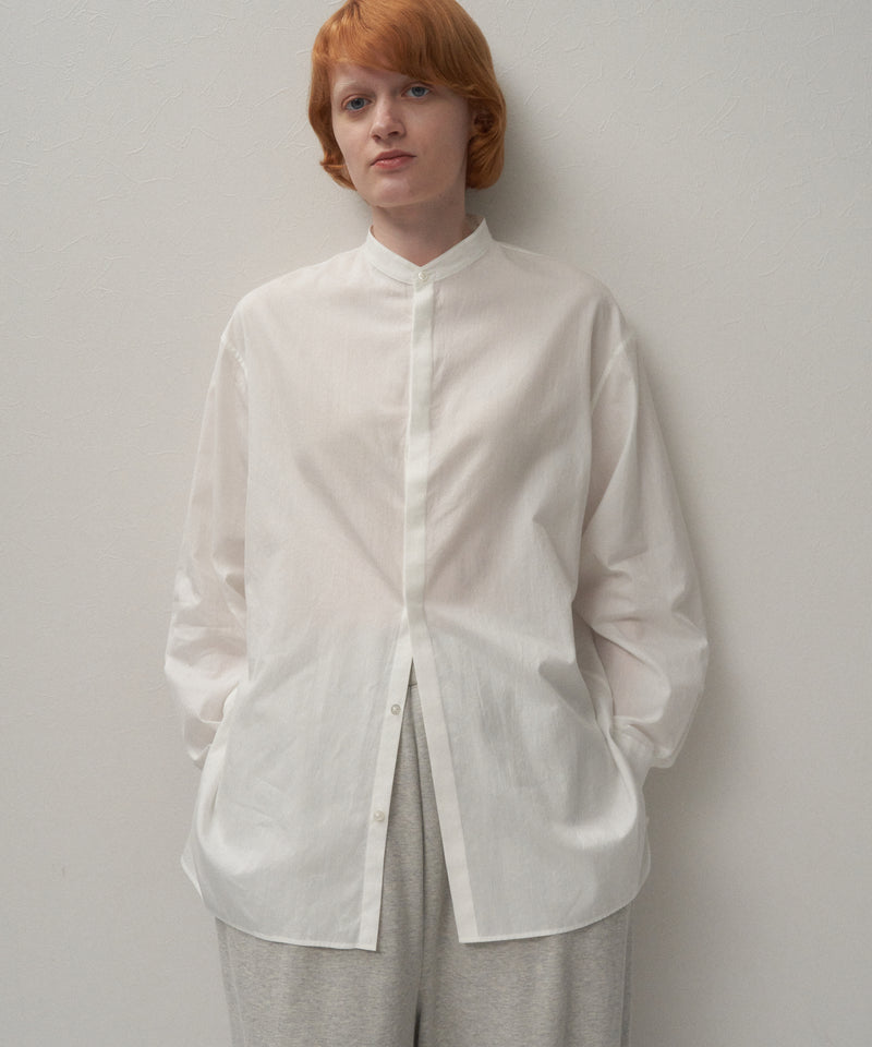 COTTON SILK | STAND COLLAR SHIRT – ATON | エイトン