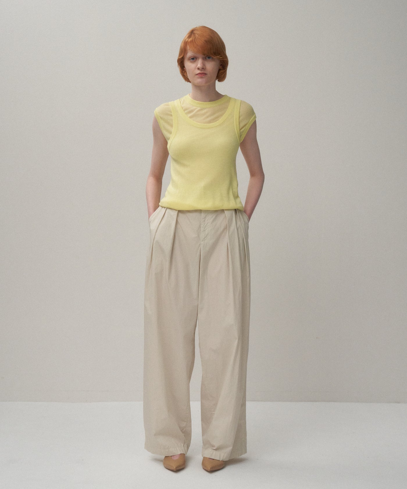 トップス ATON SILK BLENDED CREW&TANK SILK BLENDED CIRCULAR RIB | FIT LAYERED TANK TOP – ATON | エイトン