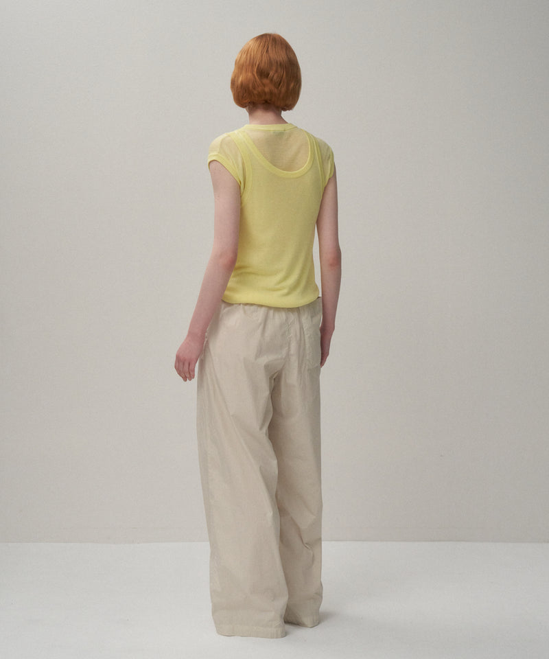 SILK BLENDED CIRCULAR RIB | FIT LAYERED TANK TOP – ATON | エイトン
