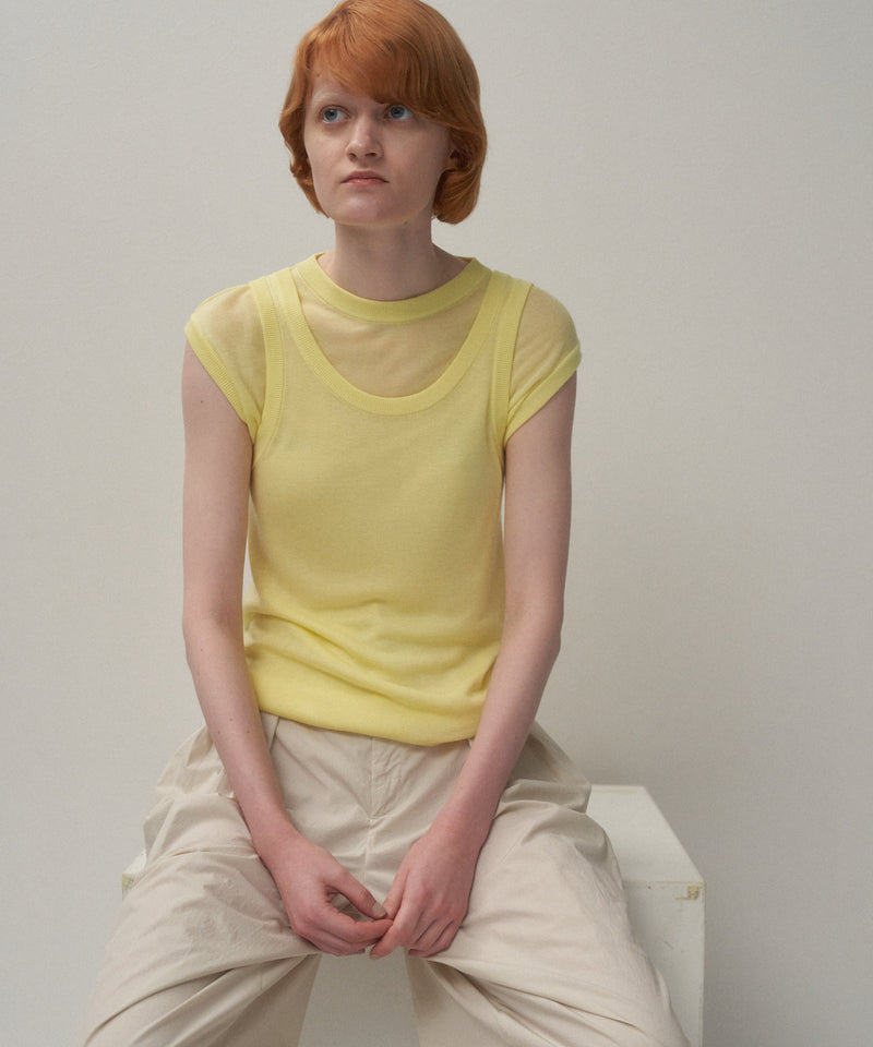 トップス ATON SILK BLENDED CREW&TANK SILK BLENDED CIRCULAR RIB | FIT LAYERED TANK TOP – ATON | エイトン