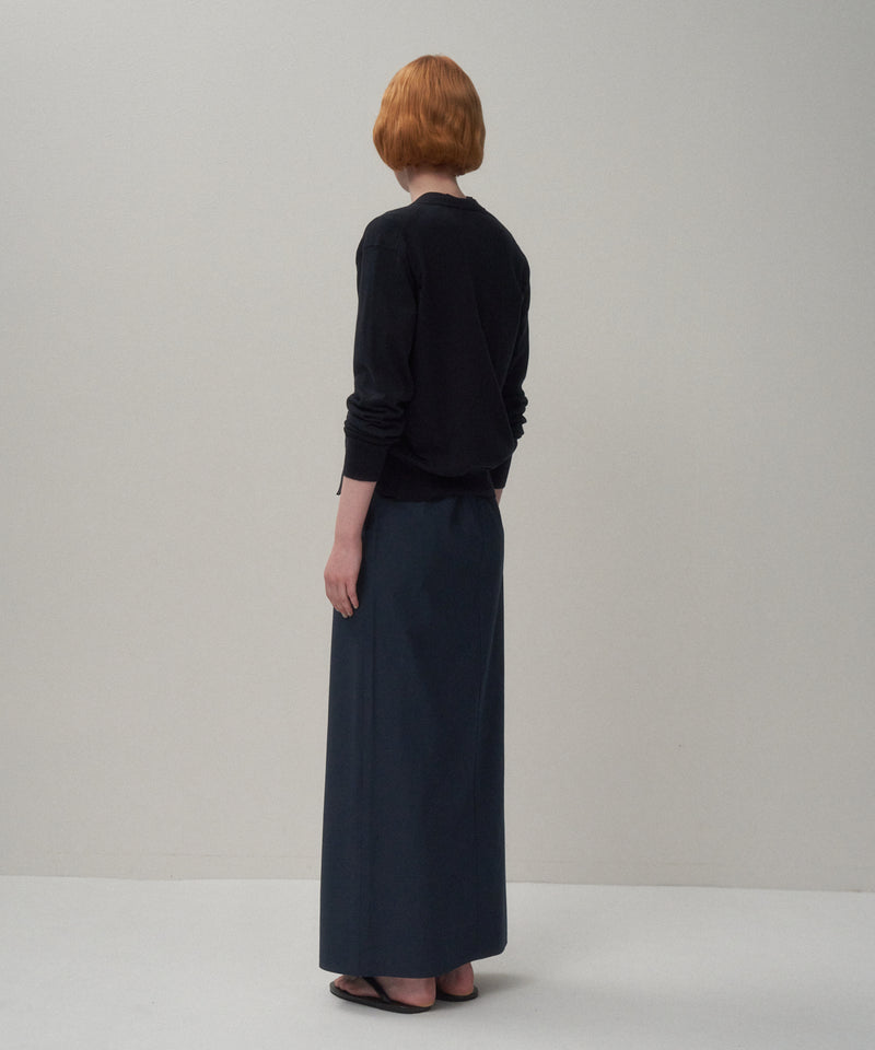 FINE COMPACT COTTON | CREW NECK CARDIGAN – ATON | エイトン