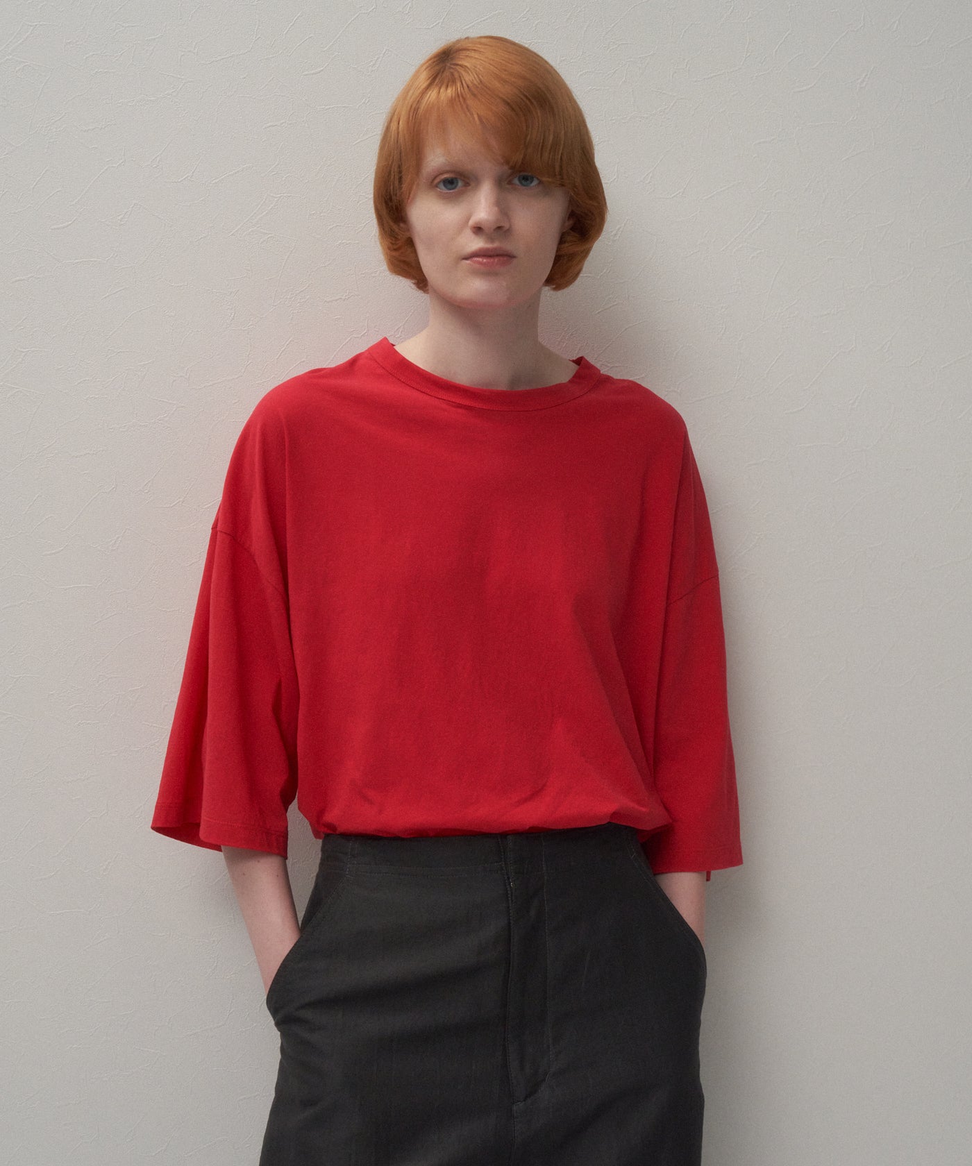 【ちょん】 SHRINK FRESCA JERSEY | WIDE SLEEVE T-SHIRT – ATON | エイトン