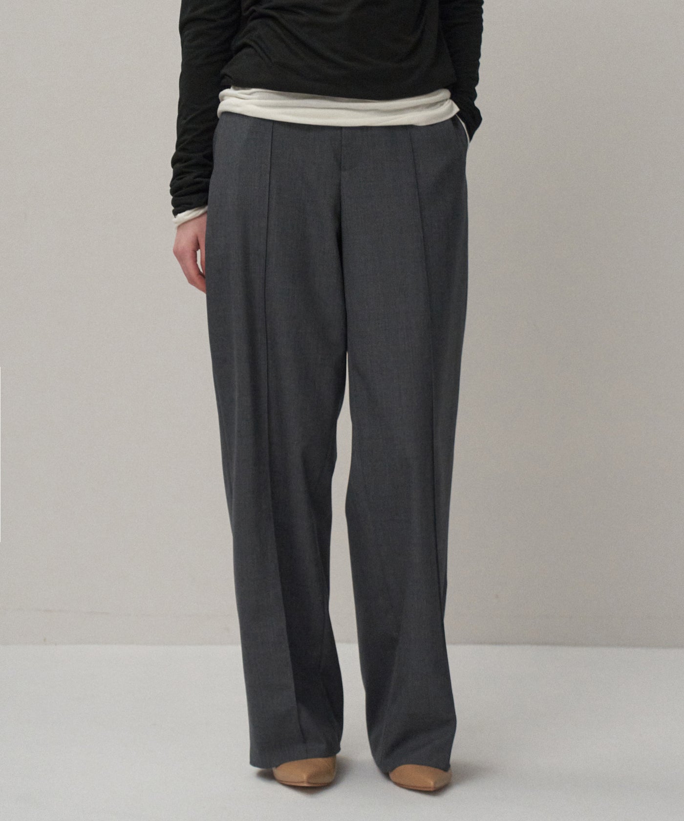 WOOL TROPICAL | PIN TUCK EASY PANTS – ATON | エイトン