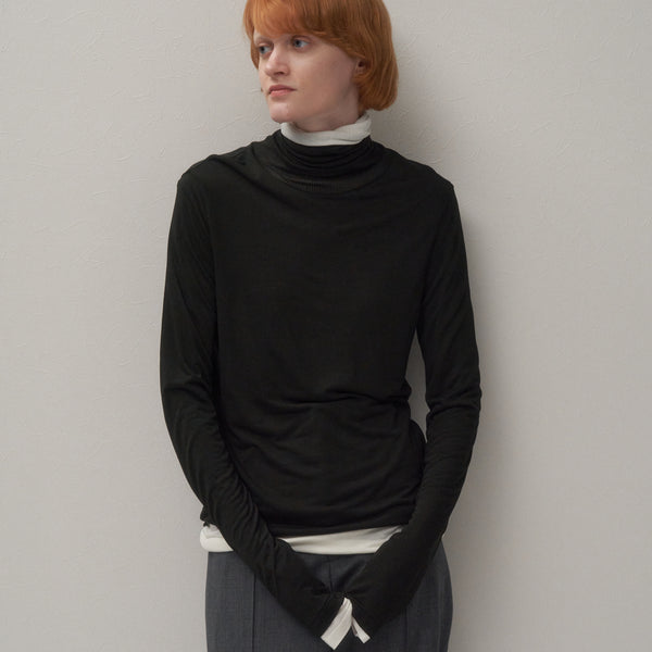 ATON Modal Silk Jersey Turtleneck カットソー MODAL SILK JERSEY | TURTLENECK – ATON | エイトン