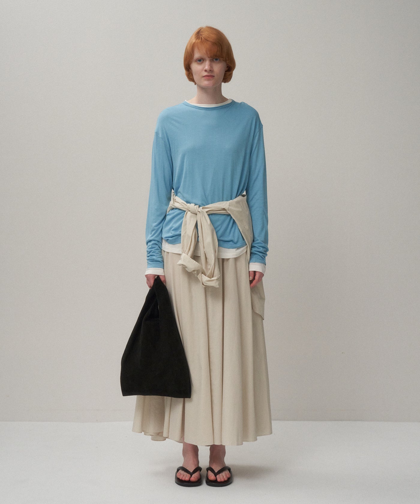 NATURAL DYED COTTON LAWN | GATHERED SKIRT – ATON | エイトン
