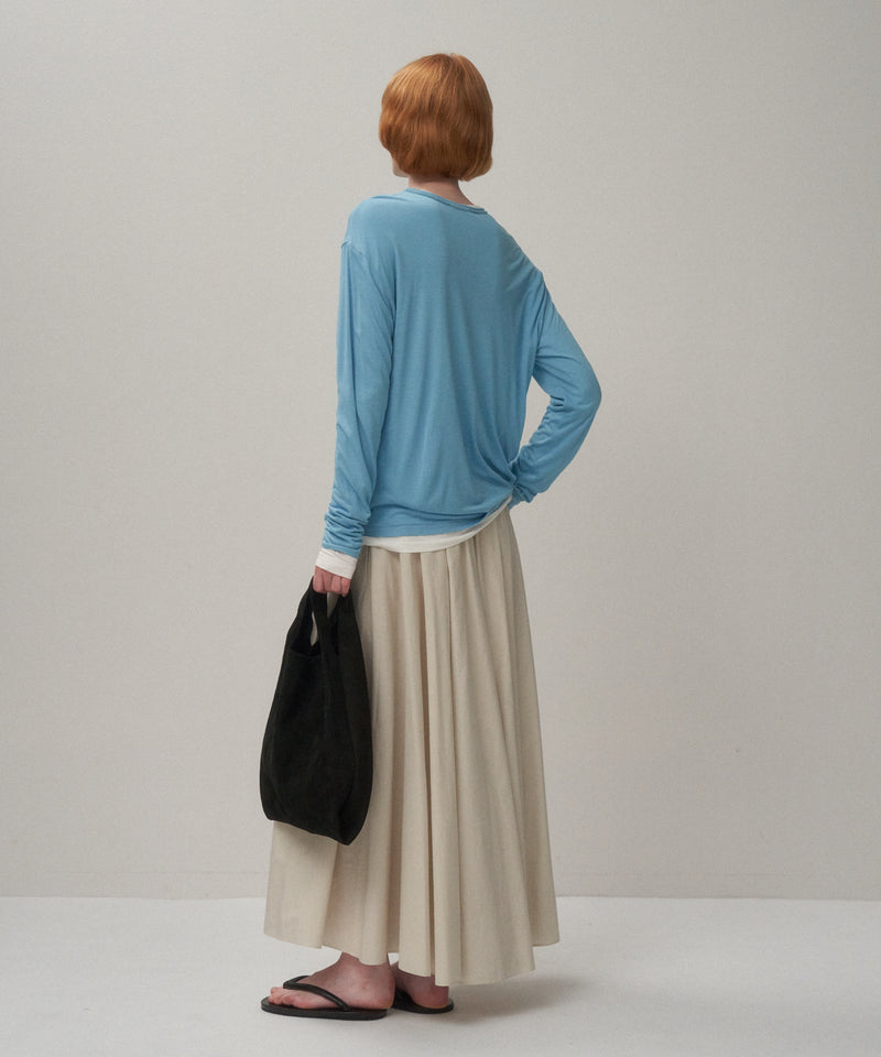 スカート ATON VISCOSE CLOTH BACK FLARED SKIRT レディース】VISCOSE CLOTH BACK FLARED SKIRT | ATON(エイトン
