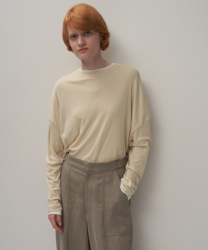 COTTON LINEN FRAISE | LONG SLEEVE T-SHIRT – ATON | エイトン