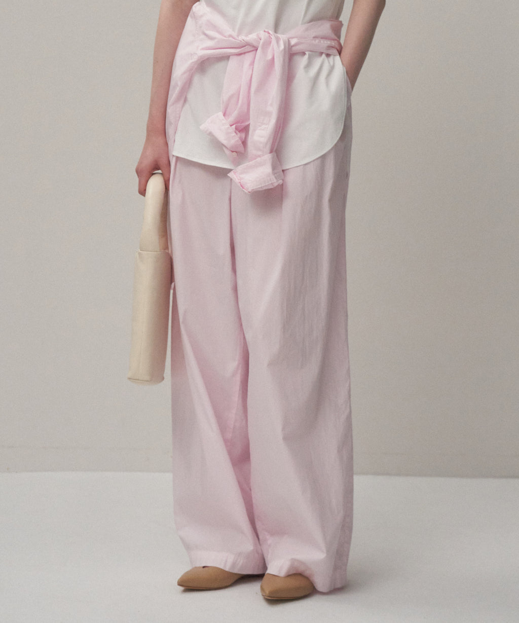 NATURAL DYED COTTON LAWN | TWO TUCKED EASY PANTS – ATON | エイトン