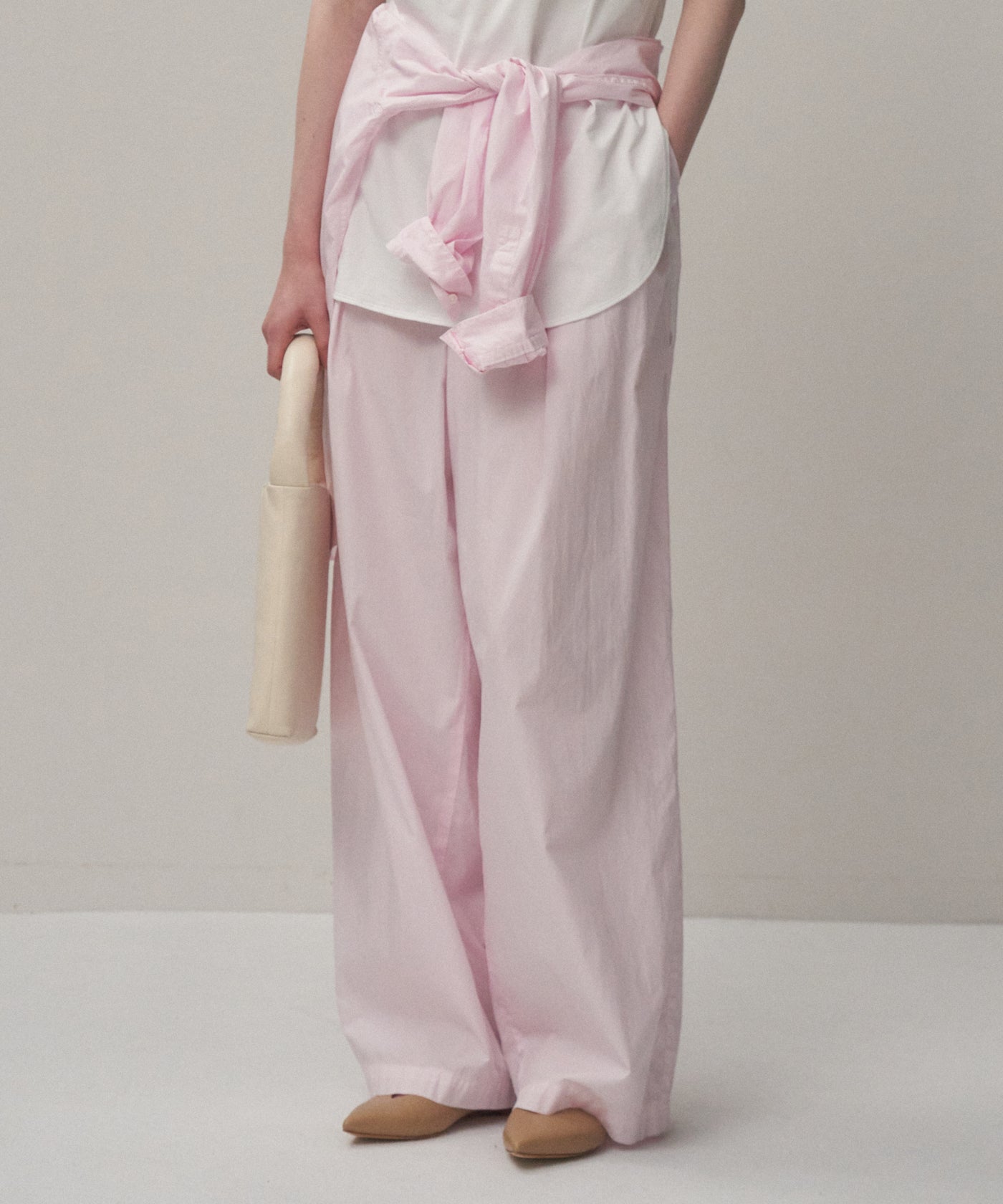 NATURAL DYED COTTON LAWN | TWO TUCKED EASY PANTS – ATON | エイトン
