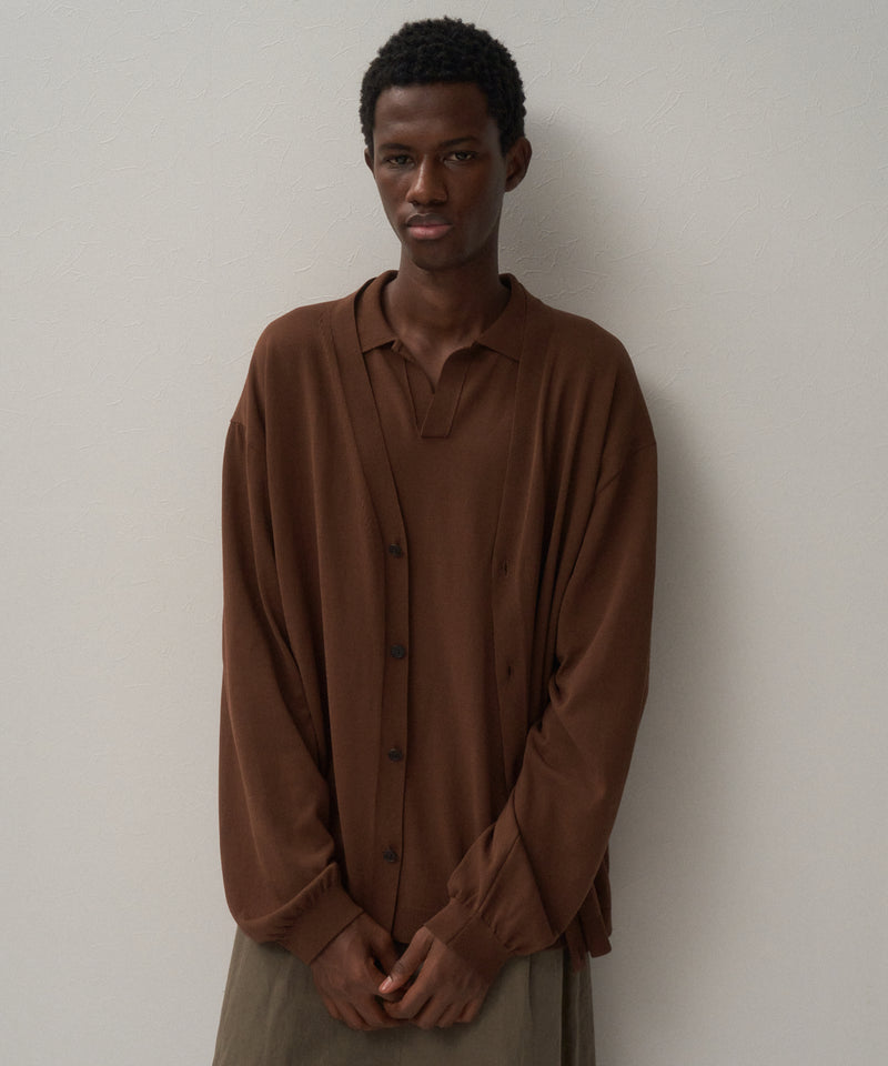ATON カーディガン FINE ICE COTTON | V-NECK CARDIGAN – ATON | エイトン