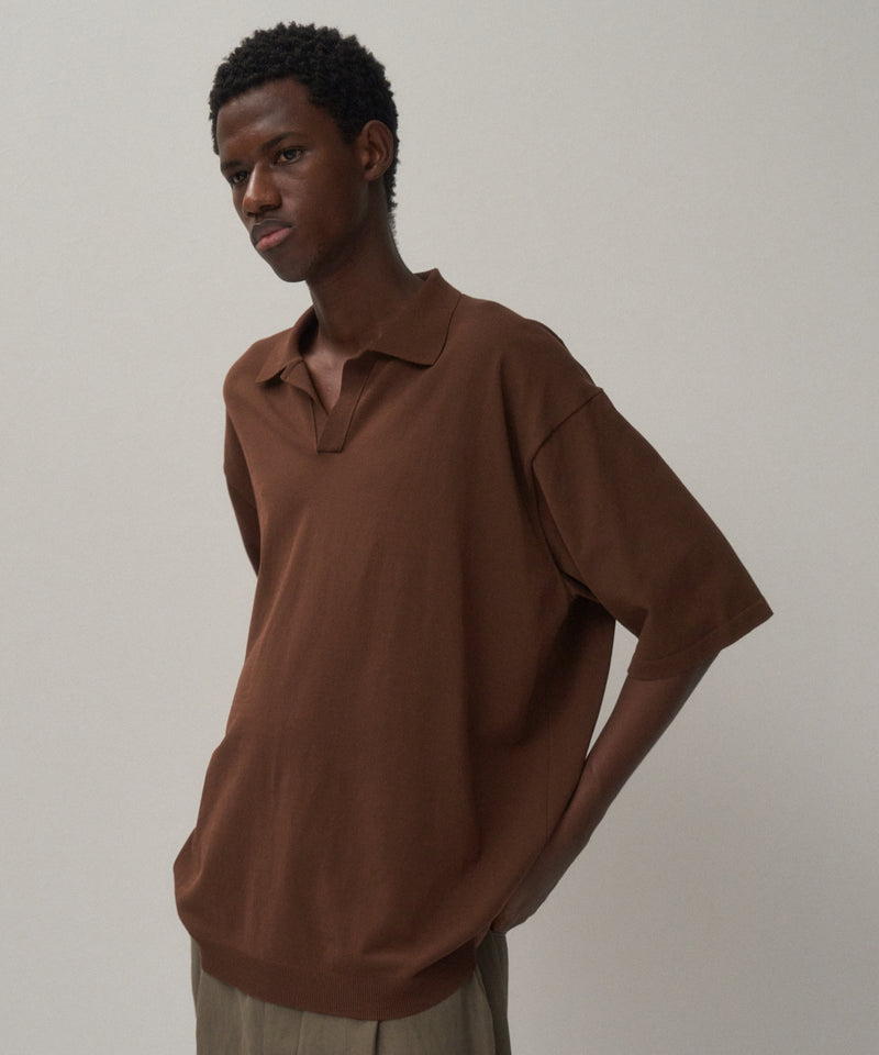 FINE ICE COTTON | SKIPPER POLO SWEATER – ATON | エイトン