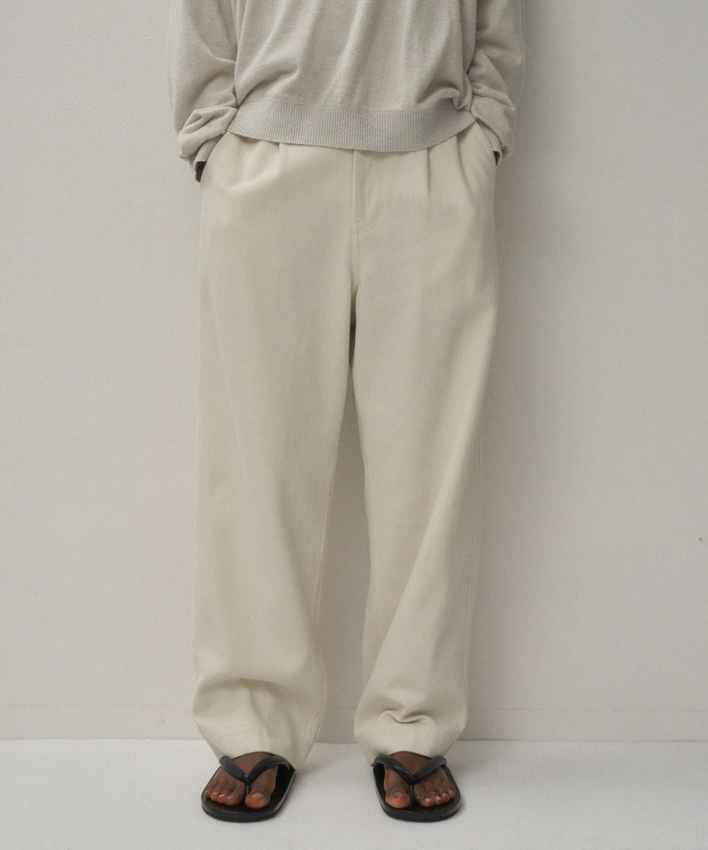 WASHED TWIST COTTON | TUCK WIDE PANTS – ATON | エイトン