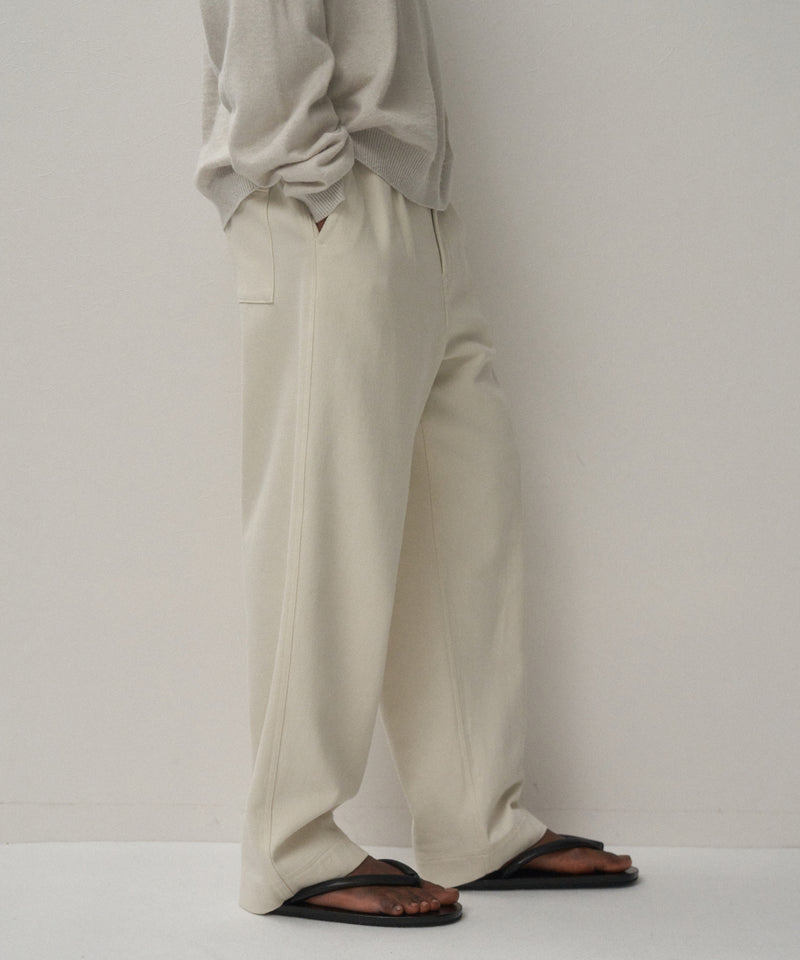 WASHED TWIST COTTON | TUCK WIDE PANTS – ATON | エイトン