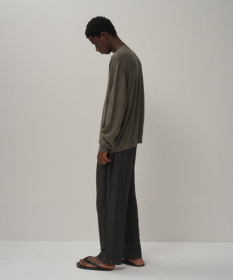 LINEN SHORT FUR | V-NECK SWEATER