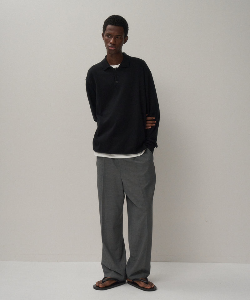 TWIST WOOL GAUZE | TWO TUCKED EASY PANTS – ATON | エイトン