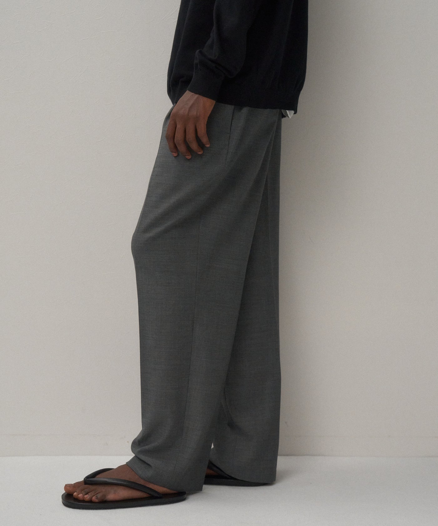 ATON エイトン コットンパンツ ワンタック ブルーグレー COTTON LINEN KATSURAGI | WORK PANTS – ATON | エイトン