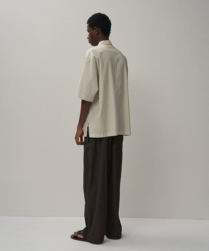 SHRINK COTTON LAWN | OVERSIZED HALF SLEEVE SHIRT – ATON | エイトン