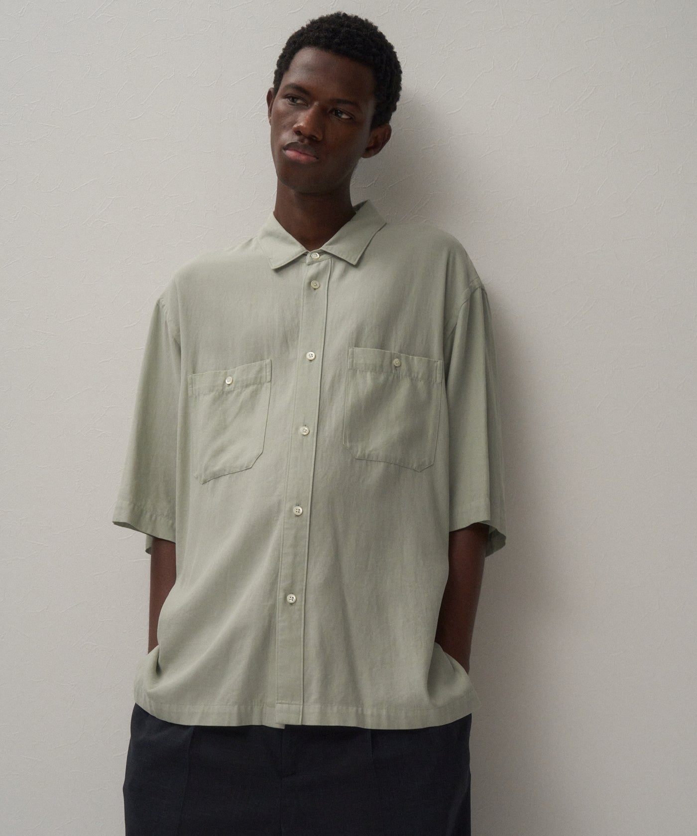 COTTON SILK VIERA | LOOSE FIT HALF SLEEVE SHIRT – ATON | エイトン