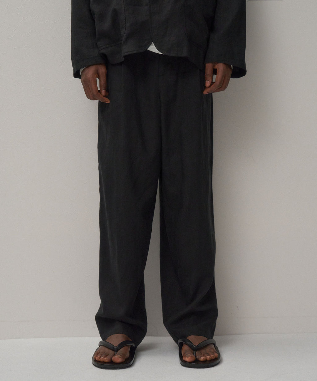 SILK LINEN MIXING | LOOSE FIT PANTS – ATON | エイトン