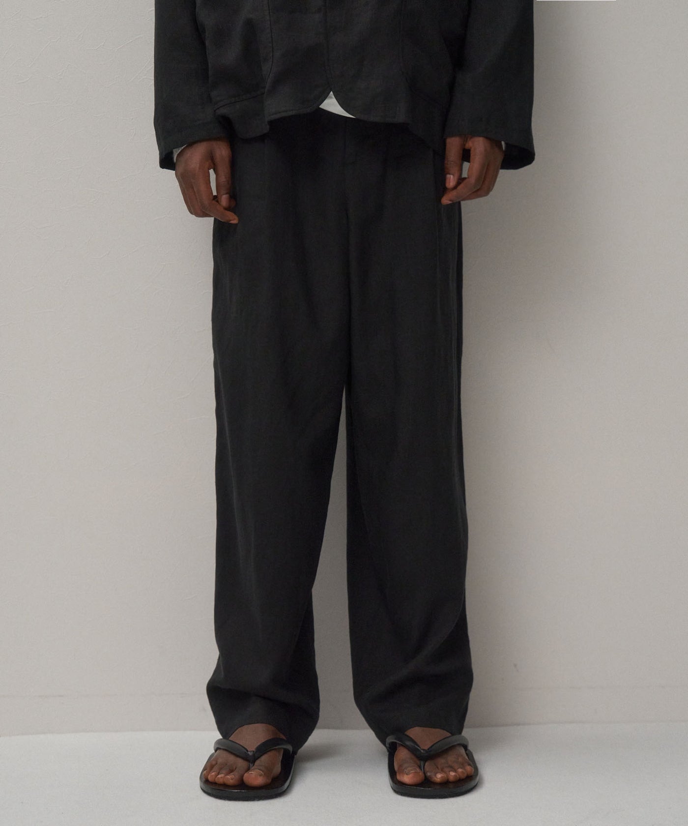 SILK LINEN MIXING | LOOSE FIT PANTS – ATON | エイトン