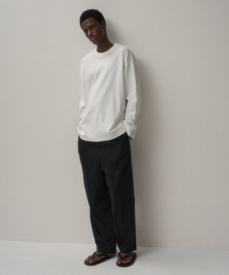 SILK LINEN MIXING | LOOSE FIT PANTS – ATON | エイトン