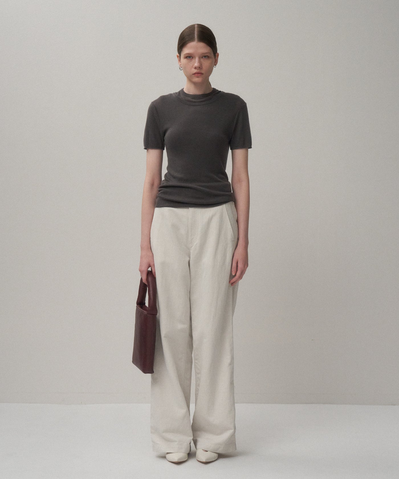 トップス ATON SILK BLENDED CREW&TANK SILK BLENDED CIRCULAR RIB | FIT LAYERED T-SHIRT – ATON | エイトン