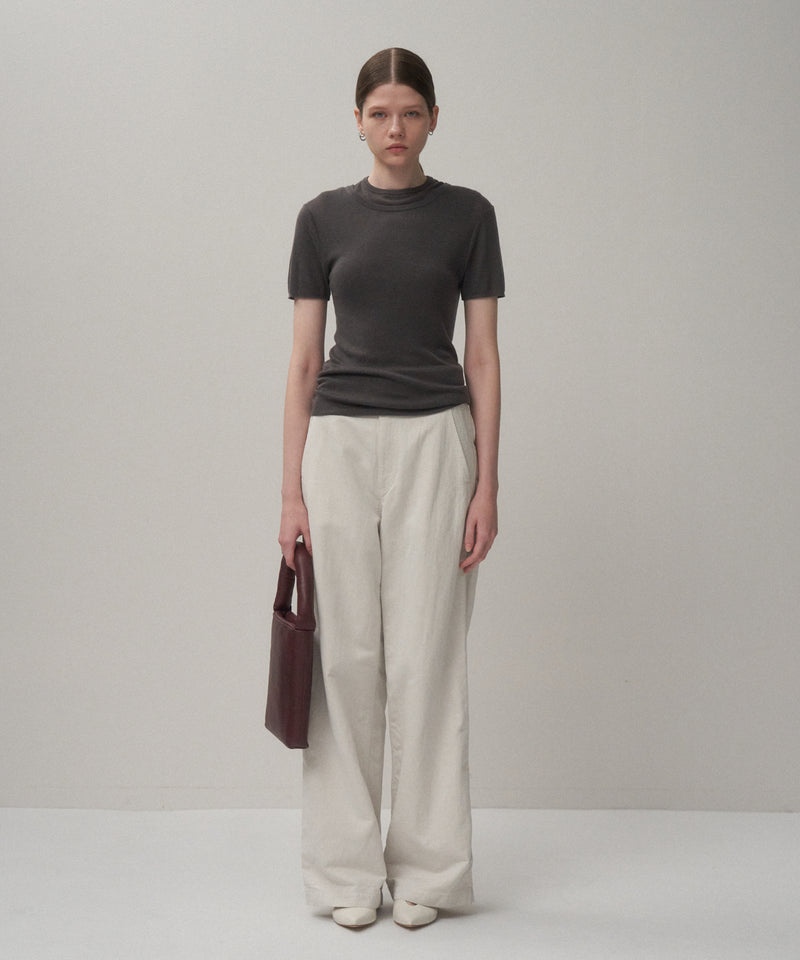 SILK BLENDED CIRCULAR RIB | FIT LAYERED T-SHIRT – ATON | エイトン