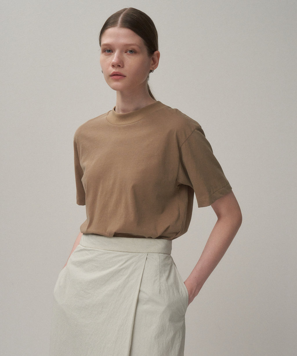 FRESCA NUBUCK | MOCK NECK T-SHIRT – ATON | エイトン