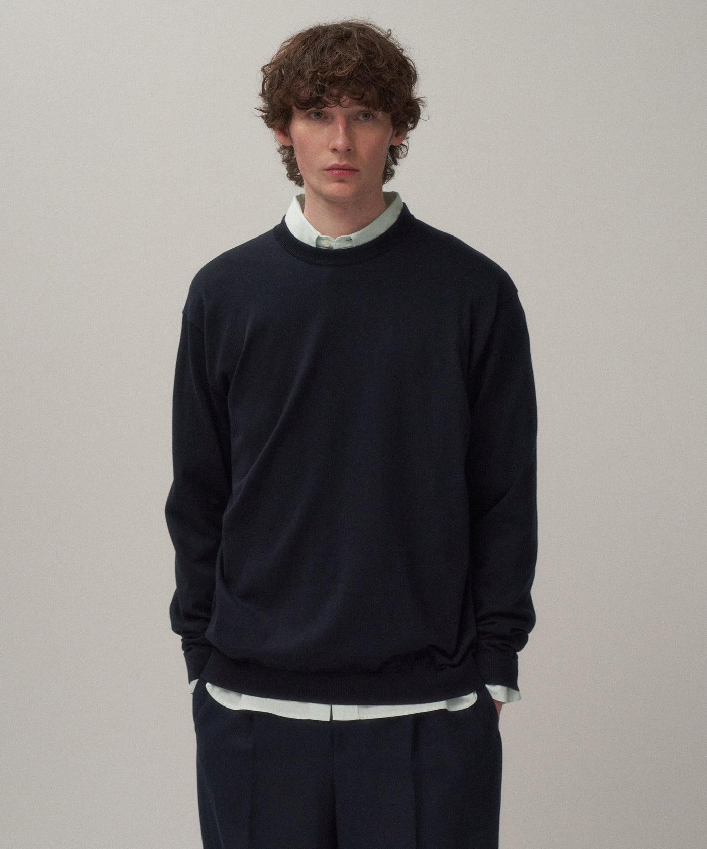 ATON コットンニット　サイズ2 FINE COMPACT COTTON | CREW NECK SWEATER – ATON | エイトン