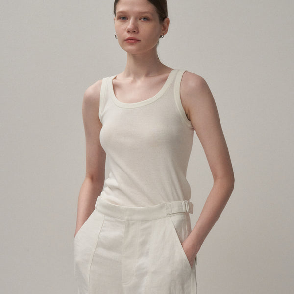 FRESCA CIRCULAR RIB | TANK TOP – ATON | エイトン