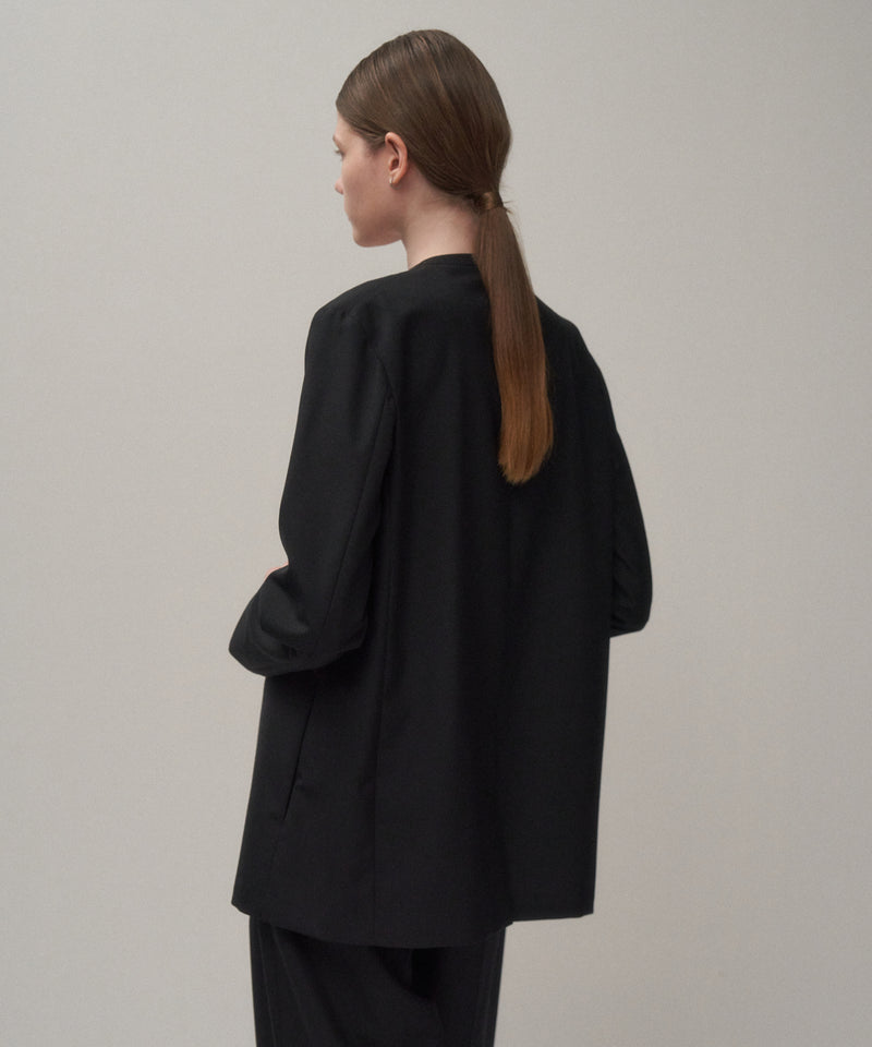 ATON ブラック ノーカラージャケット ATON】セットアップスタイル | ONWARD CROSSET | ファッション通販