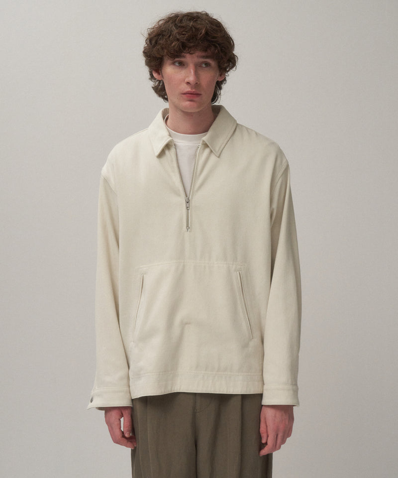 WASHED TWIST COTTON | HALF ZIP JACKET – ATON | エイトン