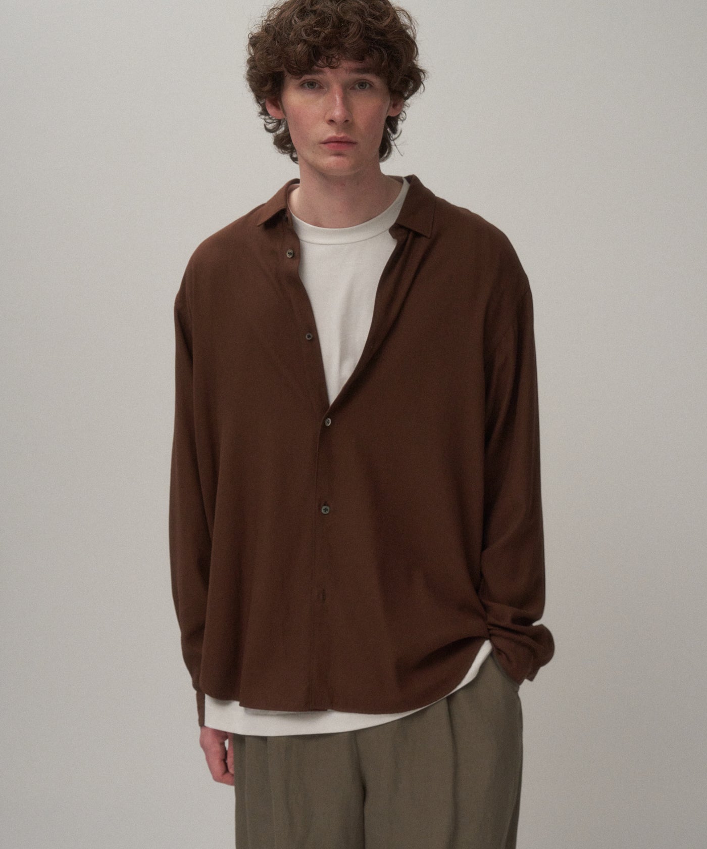 エイトン　Tシャツ　ブラウン　02 B'2nd｜ATON (エイトン) SUVIN 60/2 | OVERSIZED S/S T-SHIRT