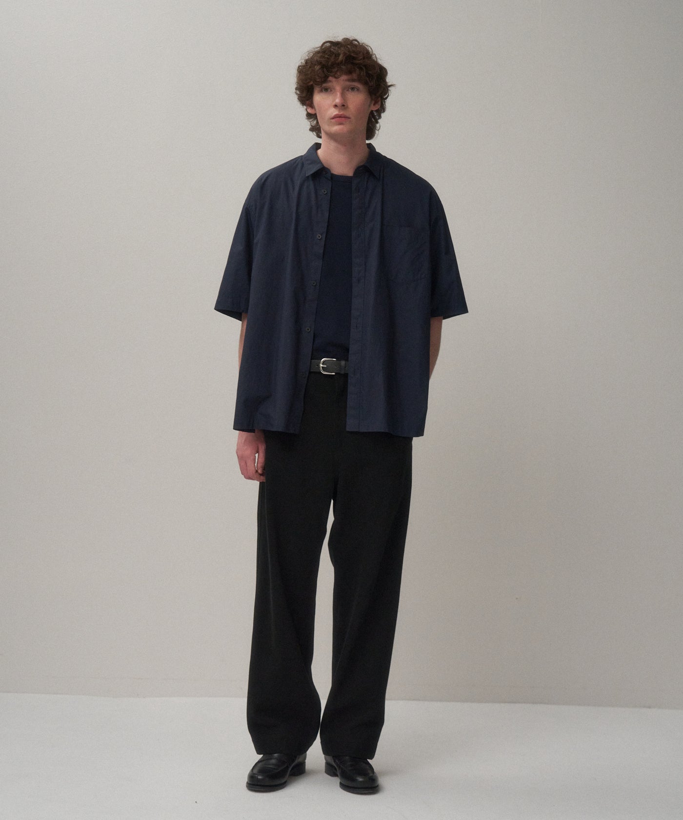 新品未使用　ATON ネイビー　紺　半袖　Tシャツ　サイズ02 13200円 SUVIN BROAD | WASHED HALF SLEEVE SHIRT – ATON | エイトン
