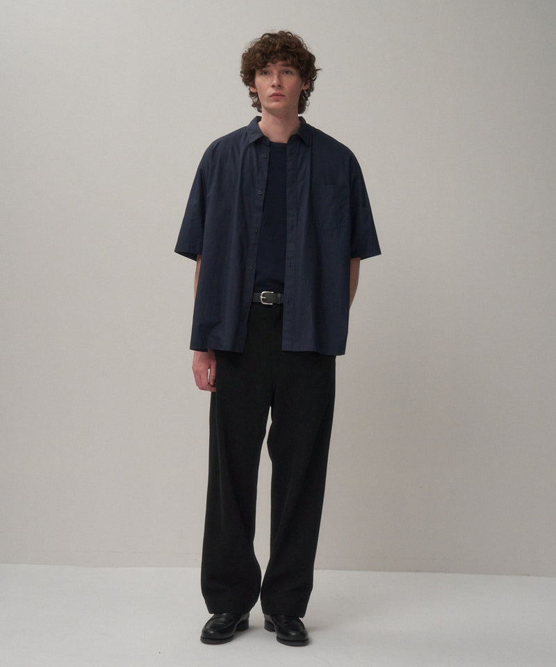 ATON エイトン コットンギャバジン タックパンツ 00 ブラック WASHED TWIST COTTON | TUCK WIDE PANTS – ATON | エイトン