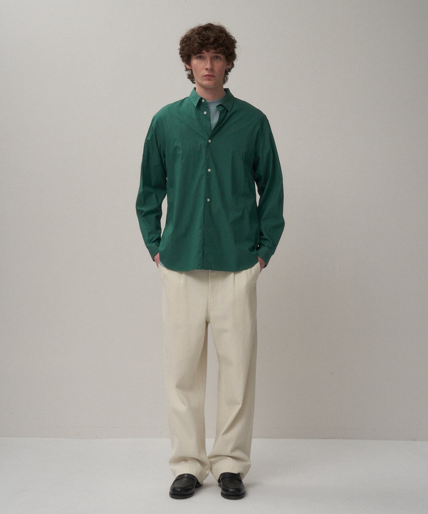 SHRINK COTTON LAWN | OVERSIZED SHIRT – ATON | エイトン
