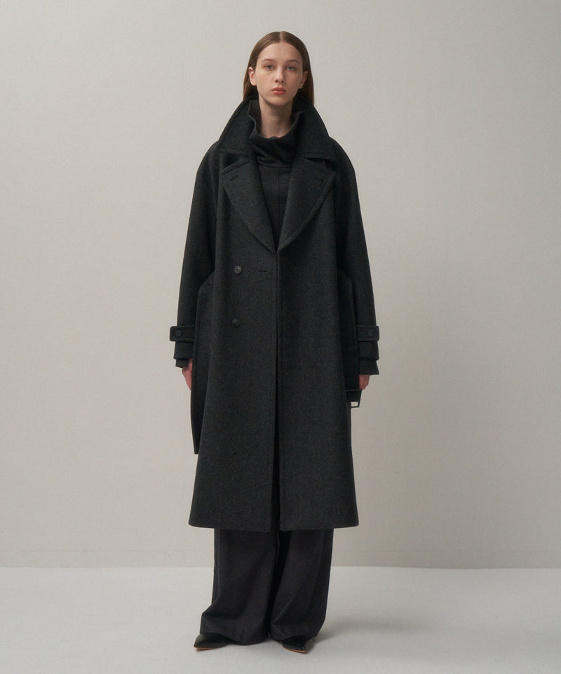 SUPER 120S DOUBLE MELTON | LONG REEFER COAT – ATON | エイトン