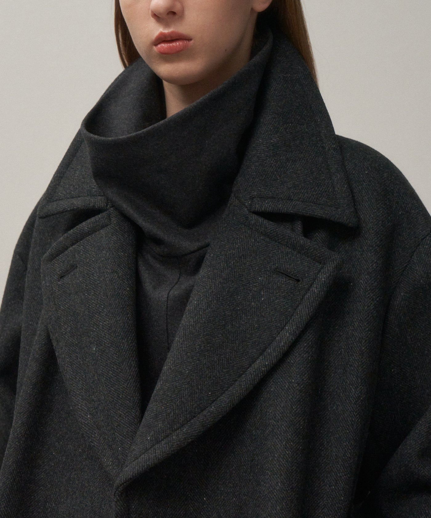 SUPER 120S DOUBLE MELTON | LONG REEFER COAT – ATON | エイトン
