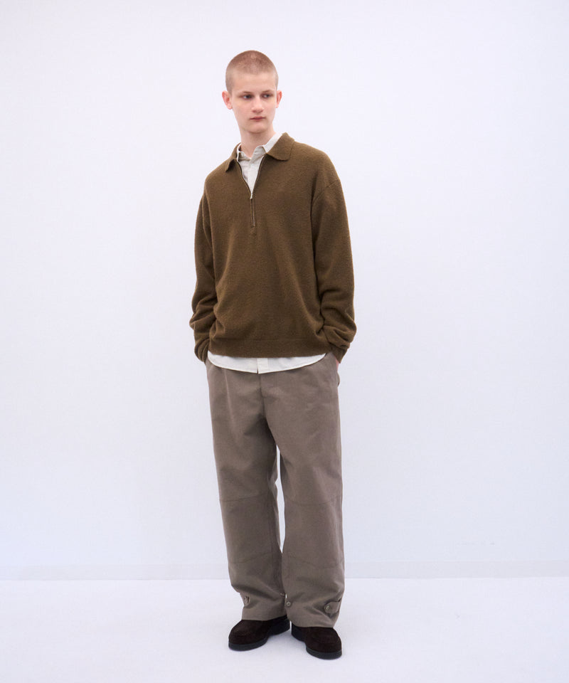 WOOL MINI BOUCLE | ZIP UP POLO SWEATER – ATON | エイトン