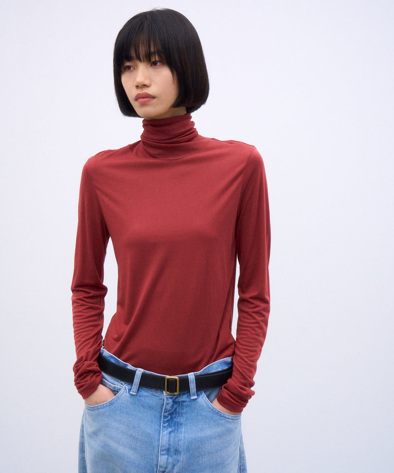 MODAL SILK JERSEY | TURTLE NECK PULLOVER – ATON | エイトン