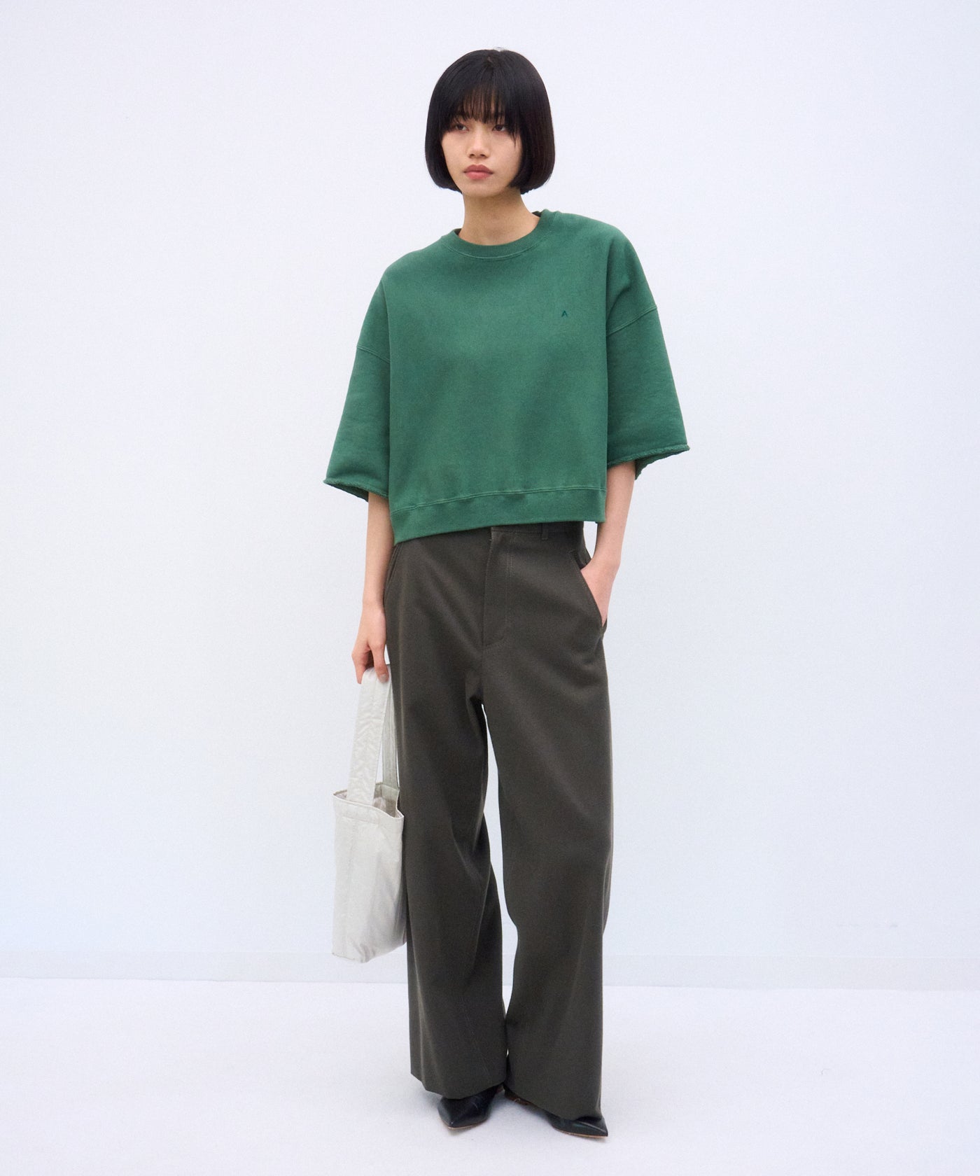 NATURAL DYED URAKE | OVERSIZED HALF SLEEVE SWEAT – ATON | エイトン